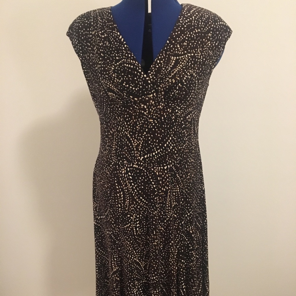 Jones New York Dress Petite Brown & White 8P Dress